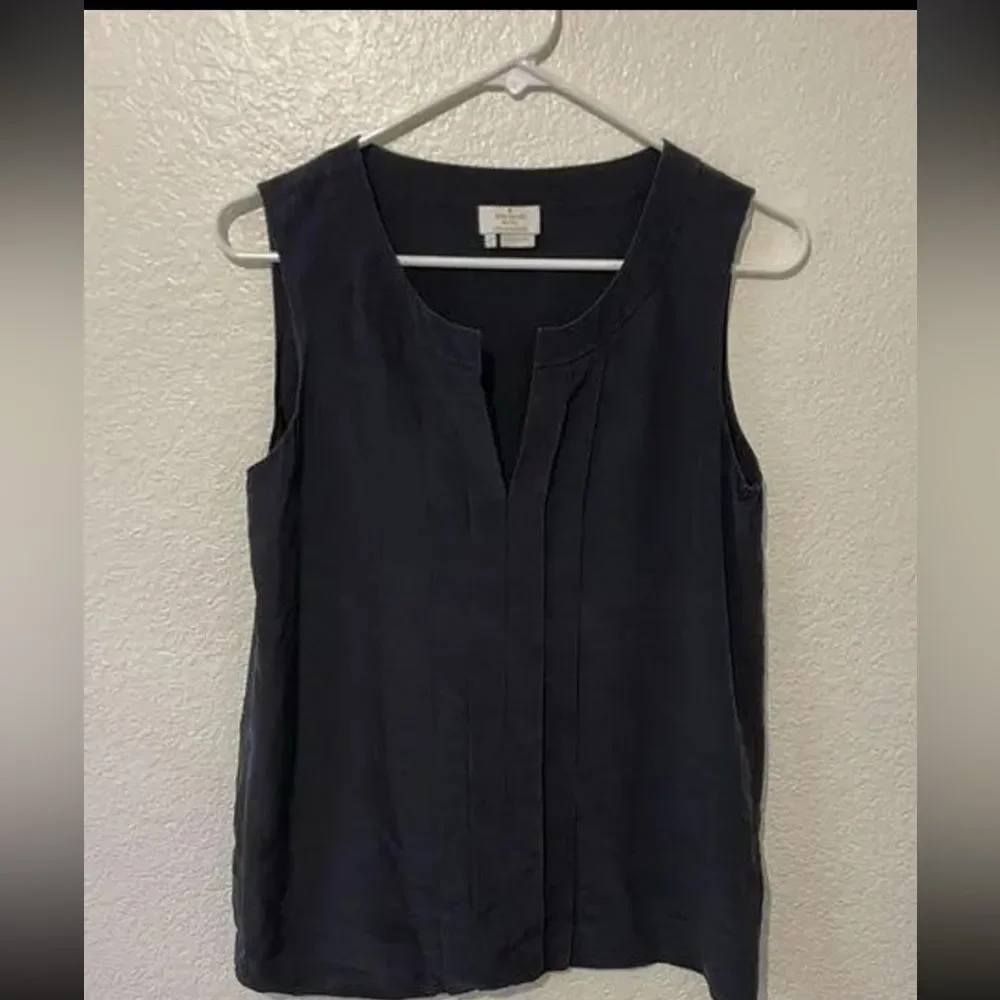 Kate spade black sleeveless silk top 2